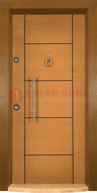 Коричневая входная дверь c МДФ панелью ЧД-13 в частный дом в Лобне