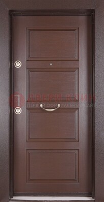 Коричневая входная дверь c МДФ панелью ЧД-28 в частный дом в Лобне
