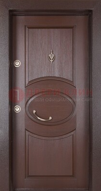 Коричневая входная дверь c МДФ панелью ЧД-36 в частный дом в Лобне
