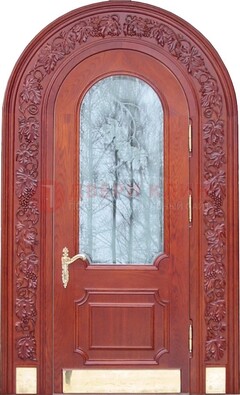 Толстая металлическая арочная дверь со стеклом ДА-20 в Лобне