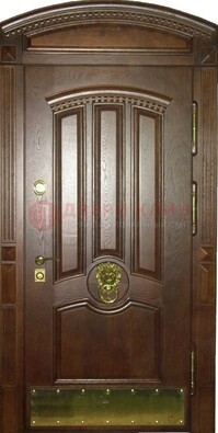 Хорошая стальная арочная дверь с декоративным элементом ДА-23 в Лобне