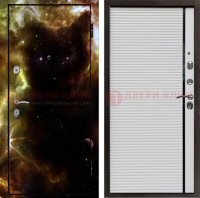 Стальная дверь с фотопечатью космоса ДФ-14 в Химках
