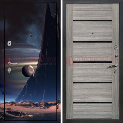 Стальная дверь с фотопечатью космоса ДФ-49 в Лобне