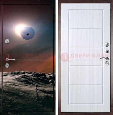 Стальная дверь с фотопечатью планет ДФ-8 в Лобне