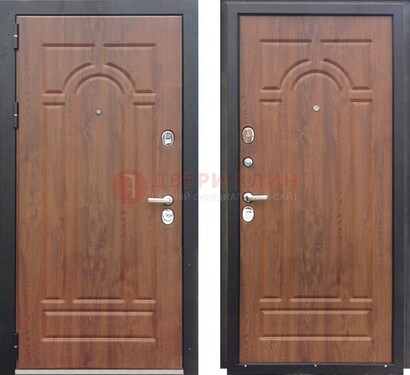 Коричневая железная дверь с МДФ ДМ-137 в Раменском