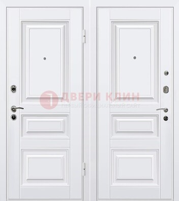 Белая металлическая дверь с МДФ ДМ-179 в Лобне