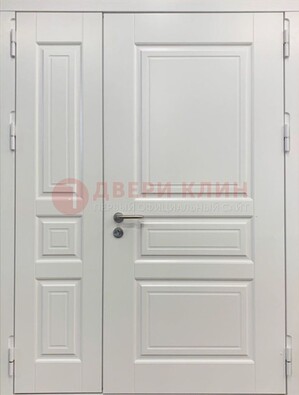 Полуторная светлая металлическая дверь с МДФ ДМ-336 в Лобне