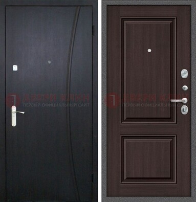 Темная стальная дверь с МДФ панелями ДМ-362 в Лобне