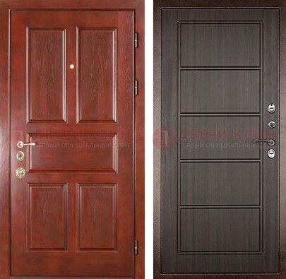 Красная металлическая дверь с МДФ в квартиру ДМ-387 в Лобне