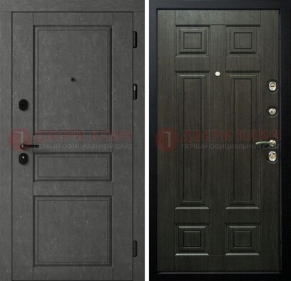 Серая стальная дверь с классическими МДФ ДМ-456 в Лобне