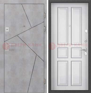 Светлая железная дверь в квартиру с МДФ ДМ-489 в Лыткарино
