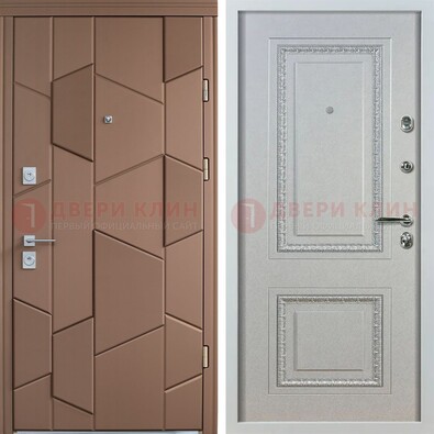 Квартирная стальная дверь с разными панелями МДФ ДМ-496 в Лобне