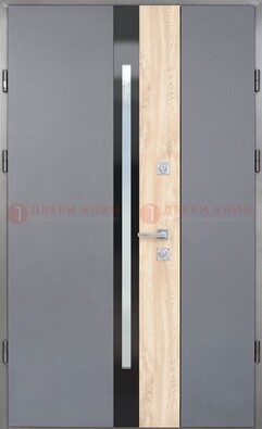 Полуторная металлическая дверь с МДФ ДМ-503 в Лобне
