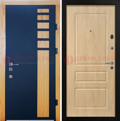 Двухцветная железная дверь с МДФ в квартиру ДМ-511 в Лобне