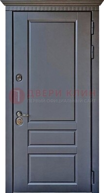 Тёмная входная дверь для коттеджа с МДФ ДМ-528 в Лобне