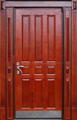 Красная входная дверь для улицы с МДФ ДМ-532 в Лобне