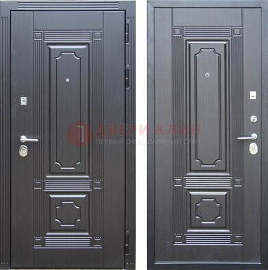 Декоративная серая металлическая дверь с МДФ ДМ-57 в Лобне