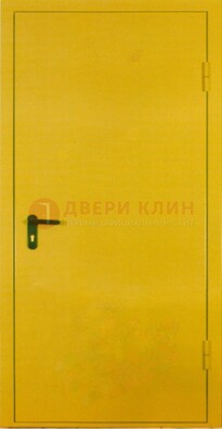 Желтая железная дверь с нитроэмалью ДН-5 в Лобне