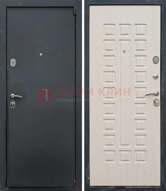 Черная металлическая дверь с порошковым покрытием ДП-101 в Лобне