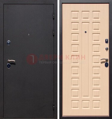 Черная стальная дверь с порошковым окрасом МДФ внутри ДП-102 в Лобне