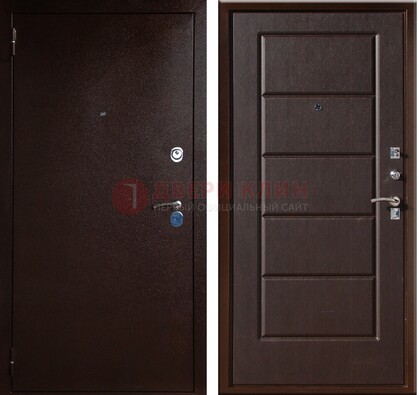 Темная входная дверь с порошковым окрасом ДП-113 в Лобне
