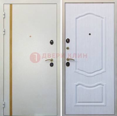 Белая входная дверь с порошковым напылением ДП-136 в Лобне