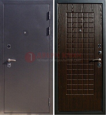 Серая металлическая дверь с порошковым напылением ДП-153 в Лобне