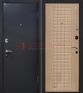 Черная металлическая дверь с порошковым покрытием ДП-157 в Лобне