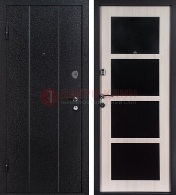 Черная металлическая дверь с порошковым напылением ДП-176 в Лобне