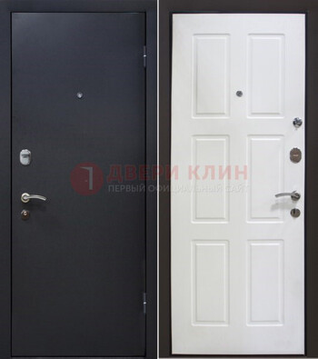 Черная металлическая дверь с порошковым покрытием ДП-193 в Лобне