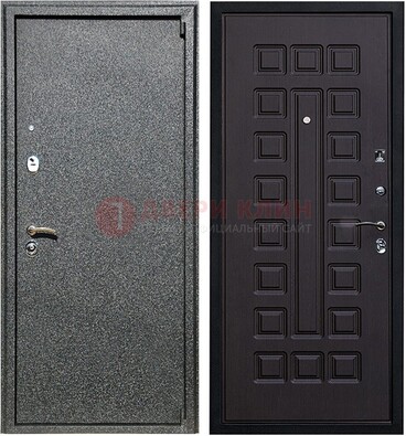 Черная стальная дверь с порошковым покрытием ДП-196 в Лобне
