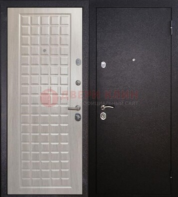 Черная входная дверь с порошковым покрытием ДП-206 в Лобне