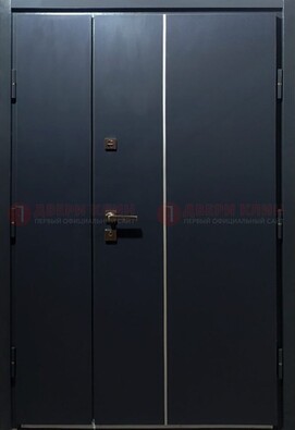 Темная металлическая дверь с порошковым покрытием ДП-220 в Лобне