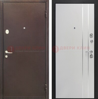 Входная дверь с порошковым покрытием с МДФ с молдингами ДП-232 в Лобне