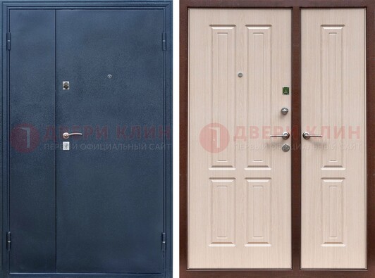 Двустворчатая стальная дверь с порошковым напылением и МДФ ДП-239 в Лобне