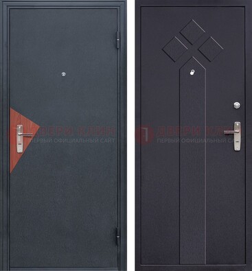 Черная входная дверь с порошковым напылением и узором внутри ДП-241 в Лобне