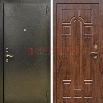 Металлическая дверь Темное серебро с порошковым покрытием и МДФ ДП-271 в Лобне