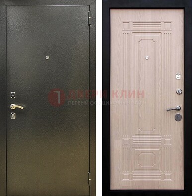 Входная темно-серая дверь с порошковым напылением и МДФ ДП-273 в Лобне