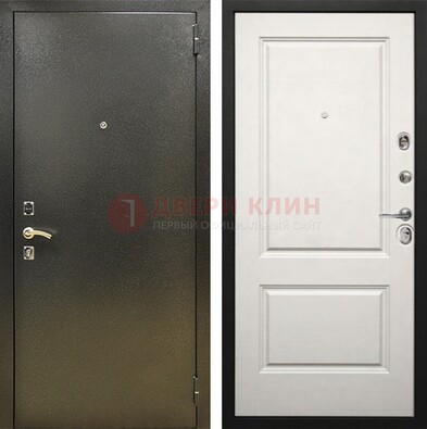 Металлическая темная дверь с порошковым напылением и классической МДФ ДП-298 в Лобне