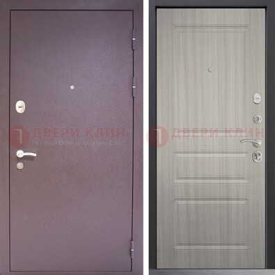 Темная стальная дверь с порошковым окрасом и МДФ ДП-310 в Лобне