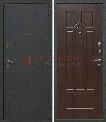 Черная металлическая дверь с порошковым окрасом ДП-47 в Лобне