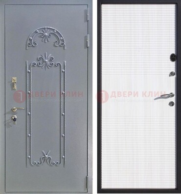 Серая входная дверь с порошковым покрытием ДП-67 в Луховицах