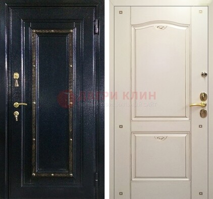 Парадная дверь с золотистым декором ДПР-3 в квартиру в Лобне