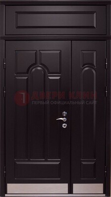 Парадная дверь с металлическими вставками ДПР-47 и фрамугой в Лобне
