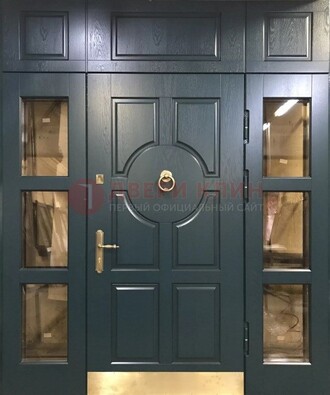 Стальная парадная дверь ДПР-64 со стеклопакетом в Лобне