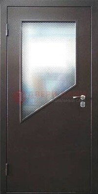 Стальная дверь со стеклом ДС-5 в кирпичный коттедж в Лобне