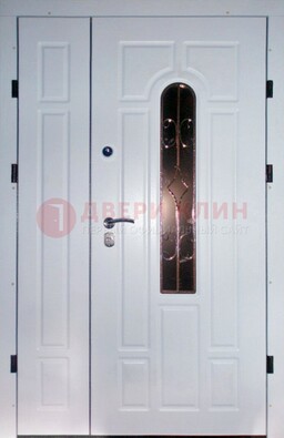 Входная дверь Винорит со стеклом в белом цвете ДСК-277 в Лобне
