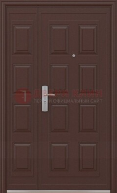 Коричневая железная тамбурная дверь ДТМ-37 в Лобне