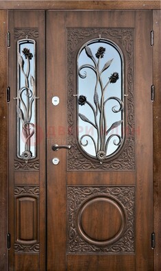 Железная дверь с виноритом и ковкой ДВТ-180 в Лобне