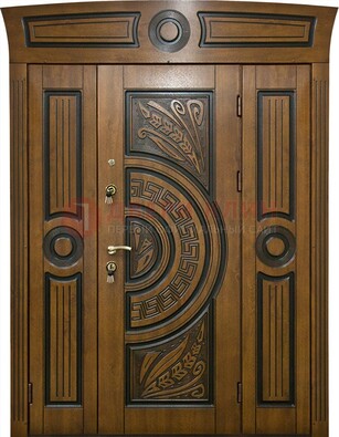 Парадная входная дверь с виноритом и узором ДВТ-194 в Лобне